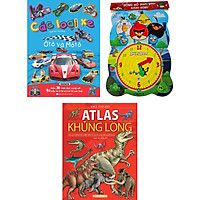 Combo 3 Cuốn (Dành Cho Bé Từ 3 - 12 Tuổi) Atlas: Khủng Long - Các Loài Động Vật Thời Tiền Sử + Các Loại Xe Ô Tô Và Mô Tô - Dán Hình + Đồng Hồ Angry Birds Năng Động