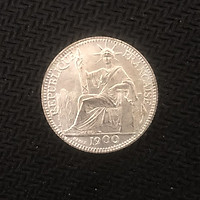 Đồng xu 10 cent hoa xòe Đông Dương 1900 lưu niệm
