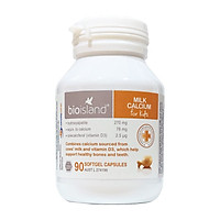 Thực phẩm chức năng cho trẻ em chiết xuất từ sữ bò non của Úc bổ sung Canxi Bioisland Calcium Milk For Kid 90 viên
