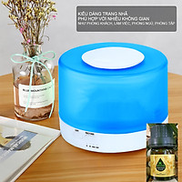 MÁY KHUẾCH TÁN TINH DẦU TRỤ TRONG 500 ML - MÁY XÔNG TINH DẦU PHUN SƯƠNG CHÍNH HÃNG KRISHNA - TẶNG KÈM LỌ TINH DẦU SẢ CHANH CAO CẤP KRISHNA 5 ML - TẶNG KÈM REMOTE - MÁY XÔNG TINH DẦU SIÊU ÂM PHUN SƯƠNG CHUYÊN DỤNG CHO KHÔNG GIAN LỚN - ĐÈN LED 7 MÀU TRANG TRÍ RẤT ĐẸP