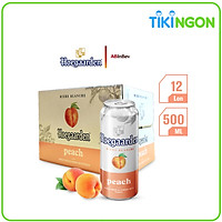 Bia Hoegaarden Peach Bia Bỉ Chính Hãng Hương Vị Trái Cây Thùng 12 Lon (500ml/Lon)