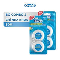 Combo 2 Vỉ Tiết Kiệm 2 Hộp Chỉ Nha Khoa ORAL-B Essential Mint (Hộp 50m)