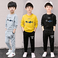 Bộ quần áo thu đông "CÁ MẬP" 14-45kg cho bé trai 4-14 tuổi. Dày dặn, ấm áp. Hàng may kỹ, form đẹp.