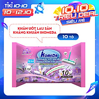 Khăn ướt lau sàn kháng khuẩn tiện dụng IHomeDa - Hương Lavender ( 10 miếng ) - iHomeda anti-bacteria floor and kitchen wet wipes ( 10 sheets per package)