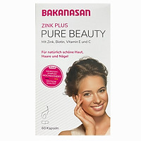 Viên Uống Bakanasan Zink Plus, Hộp 60 viên,Xuất Xứ Đức,Bổ Sung Kẽm Ngăn Ngừa Rụng Tóc, Tóc Chẻ Ngọn,Xơ Tóc