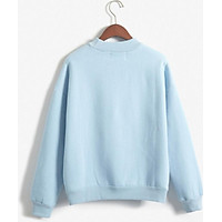 Sweatshirt Female Autumn Winter Long Sleeve Loose Fleece Pullover Tops Women Simple Basic Daily Casual Solid plus size Clothes
