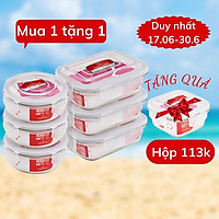 Bộ 6 hộp thủy tinh hình tròn và chữ nhật 370 ml+ 400 ml- CBHC6RL