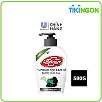 Nước Rửa Tay Lifebuoy Than Hoạt Tính & Bạc Hà 450g Chiết Xuất Từ Thiên Nhiên Giúp Sạch Khuẩn Và Cân Bằng độ PH Trên Da