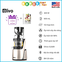 Máy Ép Chậm OLIVO SJ189 Thương Hiệu Mỹ Dung Tích 0.6L Công Suất 400W, Vỏ Hợp Kim - Hàng Chính Hãng