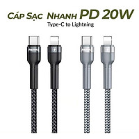 Cáp Sạc Nhanh 20W Dành Cho iPhone iPhone Type C to Lightning PD 20W Remax RC-171, Chip E-marker, Chống Sạc Quá Tải, Chống Gãy Cáp - Hàng Chính Hãng
