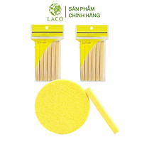Bông nở rửa mặt laco 12 miếng 1 gói