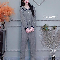 Bộ bầu và sau sinh DÀI TAY Xuân Hè cho con bú, size 43->70kg, chất kate thái, cho bà bầu mặc nhà