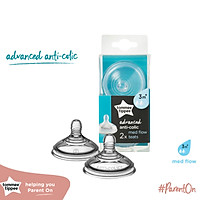 Núm ty silicon thay bình sữa Tommee Tippee Advanced Anti-Colic Medium Flow 3-6 tháng (vỉ đôi)