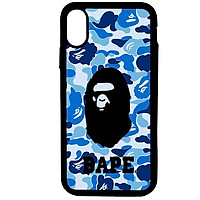 Ốp lưng dành cho Iphone Xs B.A.P.E Xanh Chữ - Hàng Chính Hãng