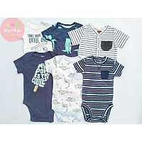 Body Chip, Bodysuit Cộc Tay Xuất Dư Cho Bé Trai Bé gái 0-24m