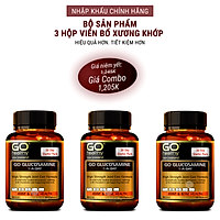 Bộ sản phẩm 3 hộp viên uống bổ xương khớp glucosamine nhập khẩu chính hãng New Zealand GO GLUCOSAMINE 1-A-DAY 1500mg (30 viên) giúp tăng dịch khớp, giảm thoái hóa khớp, khô khớp, cứng khớp; giúp xương sụn khớp khỏe mạnh