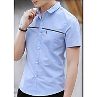 Áo Sơ Mi Nam Ngắn Tay Viền Ngực Phối Một Túi Cao Cấp Mẫu VG01 Thiết Kế Trẻ Trung Năng Động