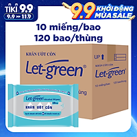 Combo 120 Gói Khăn Ướt Cồn Let-green (10 Tờ x 120)