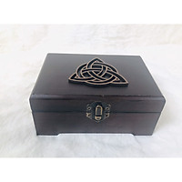 Hộp gỗ Triquetra nhỏ dùng làm quà tặng, hộp đựng có khoá chắc chắn thích hợp dùng làm hộp đựng quà