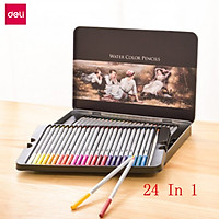 Deli Water-soluble Colored Pencils 24 /36 /48/72 Colors Colored Pens Painting Tools Hand-Painted Pens With Storage Box Coloring Pencil For Student Children Artist Engineer Use