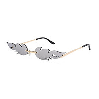 Unisex Unique Sunglasses Flame Shape PC Lens Fashion Sunscreen Glasses