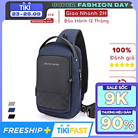 Balo đeo chéo một dây Arctic Hunter XB00105 chất liệu Oxford chống thấm nước, unisex nam nữ,trang bị cổng sạc USB
