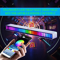Thanh đèn LED RGB cảm ứng theo nhạc kết nối App Bluetooth 32 hạt màu , thanh Đèn LED RGB nhấp nháy theo nhạc, Type C