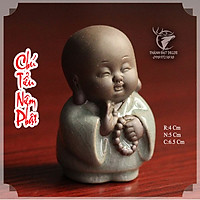 Tượng Mô Hình Chú Tiểu Trang Trí Tiểu Cảnh, Cây Bonsai, Cây Cảnh, Hòn Non Bộ, Hồ Thủy Sinh, Lũa