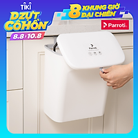 Thùng rác treo tủ bếp có nắp đậy thông minh, thùng rác treo tường dán tường, có thanh trượt cửa bếp – Parroti Bin BN01