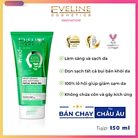 Gel tẩy trang 100% lô hội Eveline facemed+ moist.and soot giảm thiểu bụi bẩn, làm sạch sâu - Tuýp 150ml