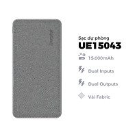 Sạc dự phòng Energizer 10,000mAh /3.7V Li-Polymer - UE15043 - tích hợp 2 cổng USB output giúp sạc 2 thiết bị cùng lúc - Hàng chính hãng