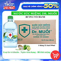 1 Thùng 12 chai Nước súc miệng Dr. Muối hương vỏ chanh 500ml