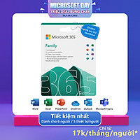 Phần mềm Microsoft 365 Family English APAC EM Subscr 1YR Medialess P8 (6GQ-01555) - Hàng Chính Hãng
