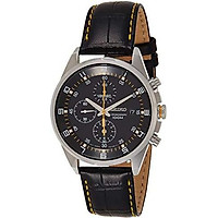Seiko - SNDC89P2 - Men's Watch - Quartz Chronograph - Black Dial - Black Leather Strap