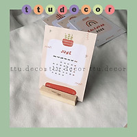LỊCH ĐỂ BÀN 2022 đế gỗ dễ thương cute