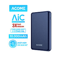 Pin sạc dự phòng dung lượng 10.000mAh sạc nhanh 18W, Chuẩn PD + QC 3.0, Sạc Ra 3 Thiết Bị Đồng Thời AP105S - Hàng Chính Hãng