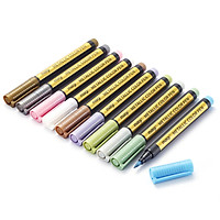 10 Colors Metallic Brush Pen Art Marker for Black Paper Rock Painting Card Making Scrapbooking Calligraphy Lettering