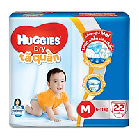 Tã quần Huggies Dry M22 (22 miếng cho bé 6-11kg)