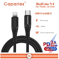 Dây Cáp Sạc 60W USB Type C To Type C Chuẩn QC 3.0 Caparies Redline V4 - Hàng Chính Hãng