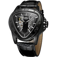 Winner Fashion Sports Triangle Dial Golden Skeleton Mysterious Watch Men Luxury Automatic Mechanical Wrist Watches