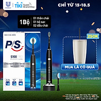 Bàn Chải Điện P/S S100 PRO - Công Nghệ Sóng Âm, Chải Sạch Mảng Bám Tới 10X - Đen Nhám