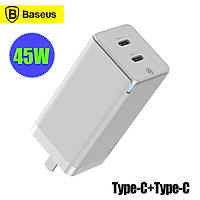 Baseus GaN Fast Charger 45W PD3.0 QC3.0 SCP AFC Power Adapter Quick Charging For Laptop Notebook iPhone 11 Pro MacBook
