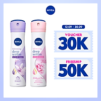 Bộ đôi Xịt Ngăn Mùi Nivea Serum Trắng Mịn Hương Hoa Hồng Hokkaido (150ml) 85304 & Xịt Ngăn Mùi Nivea Serum Trắng Mịn Hương Hoa Lily (150ml) 85312