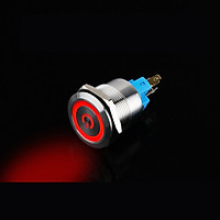 Công tắc kim loại 30mm LED nguồn điện nhà máy móc thiết bị - 30mm LED Latching push button switch (Power sign)