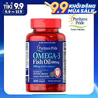 Thực Phẩm Chức Năng - Dầu Cá Bổ Sung EPA DHA Bổ Mắt, Não, Tim Mạch, Tăng Cường Hệ Miễn Dịch Puritan'S Pride Omega-3 Fish Oil 1000Mg