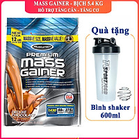 Combo Sữa tăng cân Premium Mass Gainer của Muscle Tech hương Chocolate bịch 5.4 kg & Bình lắc 600 ml (Màu Ngẫu Nhiên)