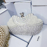 Ví Clutch kết cườm chanh xả
