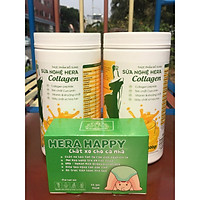 COMBO 2 SỮA NGHỆ HERA COLLAGEN + TẶNG CHẤT XƠ HÒA TAN HERA HAPPY : ĐẸP DÁNG - SÁNG DA - GIẢM ĐAU BAO TỬ - BỔ SUNG NĂNG LƯỢNG