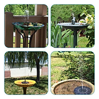 Solar Fountain Water Pump for Bird Bath with 6 Different Spray Pattern Heads for Pond, Pool, Garden, Fish Tank, up to 65cm jet height