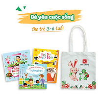 Combo 3 Cuốn (Sách Mùi Hương - Các Loài Hoa + Bóc Dán Tuyệt Đỉnh - Các Em Bé Động Vật + Chuyến Phiêu Lưu Đầu Tiên Của Tớ - Trường Học) + Túi Vải 1 (3-6T)